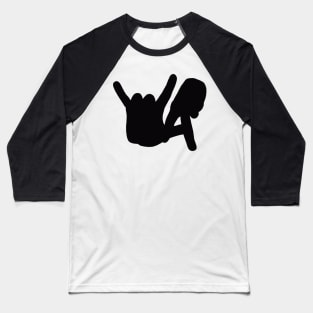 LA Rocks Silhouette, Black Baseball T-Shirt